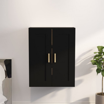 Dulap de perete, negru, 69,5x32,5x90 cm, lemn prelucrat - Img 1