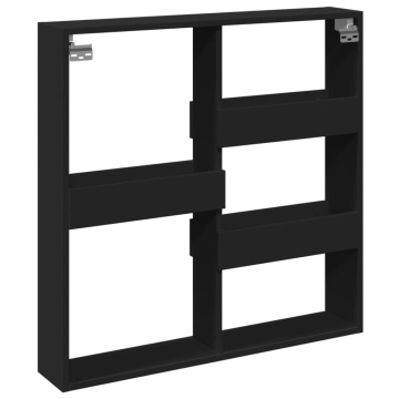 Dulap de perete, negru, 80x15x80 cm, lemn prelucrat - Img 5