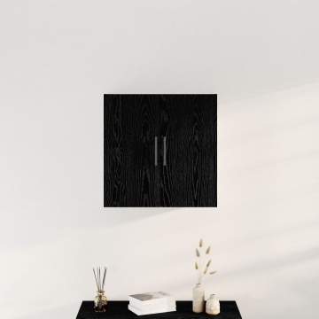 Dulap de perete Negru Stejar 60x31x60 cm Lemn prelucrat - Img 4