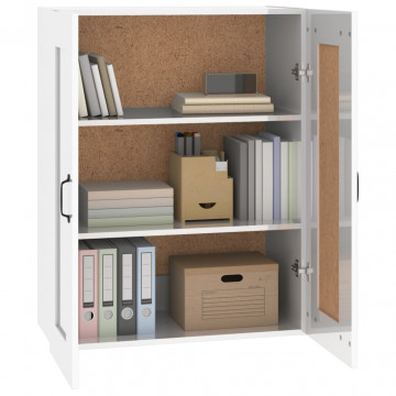 Dulap de perete suspendat, alb extralucios, 69,5x32,5x90 cm - Img 4