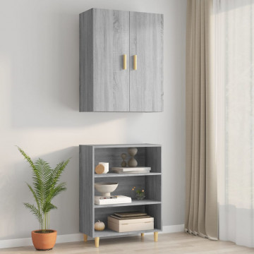 Dulap de perete suspendat, gri sonoma, 69,5x34x90 cm - Img 3