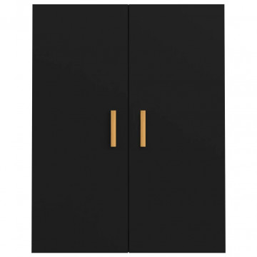 Dulap de perete suspendat, negru, 69,5x34x90 cm - Img 5