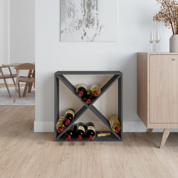 Dulap de vinuri, gri, 62x25x62 cm, lemn masiv de pin - Img 3