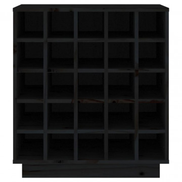 Dulap de vinuri, negru, 55,5x34x61 cm, lemn masiv de pin - Img 7