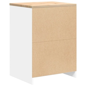 Dulap depozitare garaj alb 60x51x85 cm lemn masiv de pin - Img 6