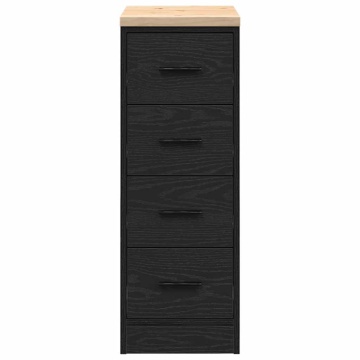 Dulap depozitare garaj negru 30x51x85 cm lemn masiv de pin - Img 5