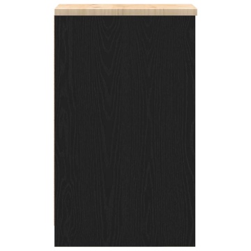 Dulap depozitare garaj negru 30x51x85 cm lemn masiv de pin - Img 6