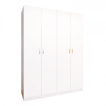 Dulap Depozitare Mario 4 usi, Culoare Alb Mat, Material Pal 18mm - Img 1