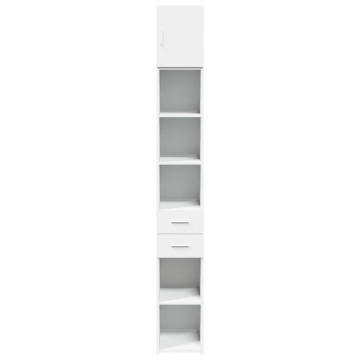 Dulap depozitare slim alb 30x42,5x225 cm lemn prelucrat - Img 4