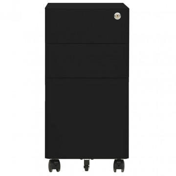 Dulap dosare mobil, negru, 30x45x59 cm, oțel - Img 2