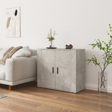 Dulap, gri beton, 80x33x70 cm, lemn prelucrat - Img 1