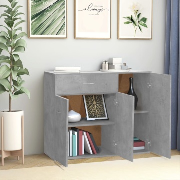 Dulap, gri beton, 88 x 30 x 70 cm, lemn prelucrat - Img 3