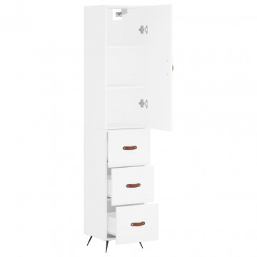 Dulap înalt, alb, 34,5x34x180 cm, lemn prelucrat - Img 4