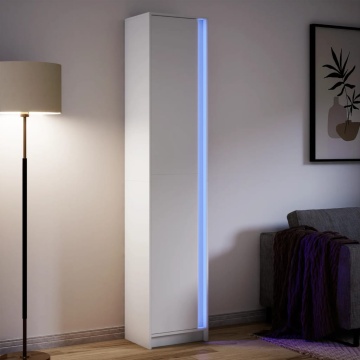 Dulap înalt cu LED alb 41,5x32,5x200 cm lemn prelucrat - Img 1