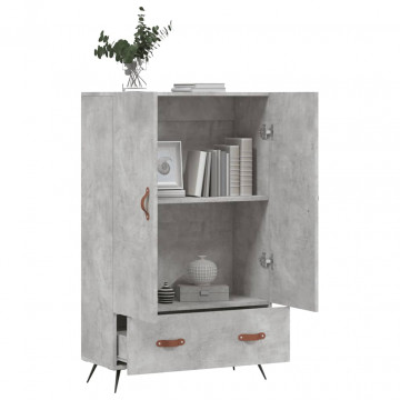 Dulap înalt, gri beton, 69,5x31x115 cm, lemn compozit - Img 3