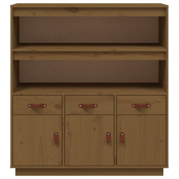 Dulap înalt, maro miere, 100x40x108,5 cm, lemn masiv pin - Img 8