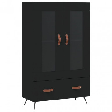Dulap înalt, negru, 69,5x31x115 cm, lemn prelucrat - Img 2