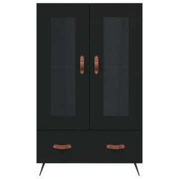 Dulap înalt, negru, 69,5x31x115 cm, lemn prelucrat - Img 5