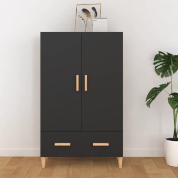 Dulap înalt, negru, 70x31x115 cm, lemn compozit - Img 1
