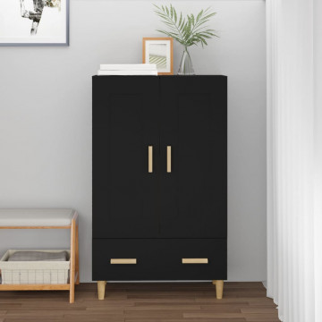 Dulap înalt, negru, 70x31x115 cm, lemn prelucrat - Img 1