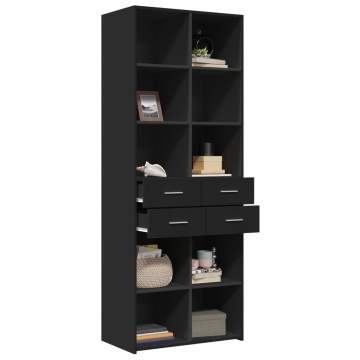 Dulap înalt, negru, 70x42,5x185 cm, lemn prelucrat - Img 3