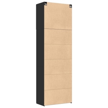 Dulap înalt, negru, 80x42,5x249 cm, lemn prelucrat - Img 7