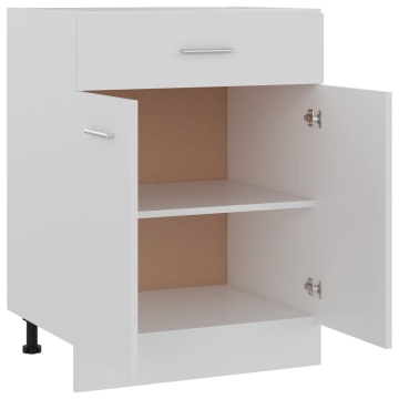 Dulap inferior cu sertar, alb, 60x46x81,5 cm, lemn prelucrat - Img 4