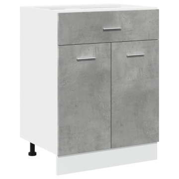 Dulap inferior cu sertar, gri beton, 60 x 46 x 81,5 cm, PAL - Img 2