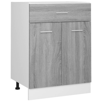 Dulap inferior cu sertar gri sonoma 60x46x81,5cm lemn prelucrat - Img 2
