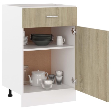 Dulap inferior cu sertar, stejar Sonoma, 50x46x81,5 cm, lemn - Img 4