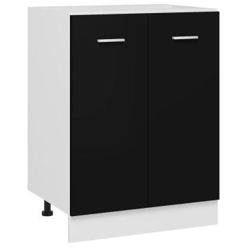 Dulap inferior, negru, 60 x 46 x 81,5 cm, lemn prelucrat - Img 1