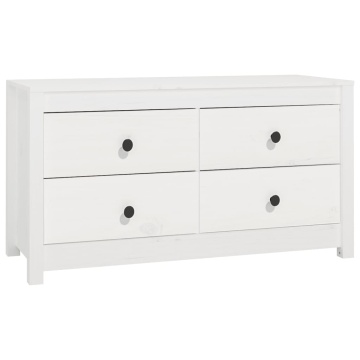 Dulap lateral, alb, 100x40x54 cm, lemn masiv de pin - Img 2