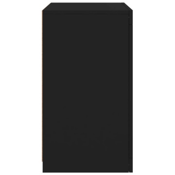 Dulap lateral cu lumini LED, negru, lemn prelucrat - Img 7