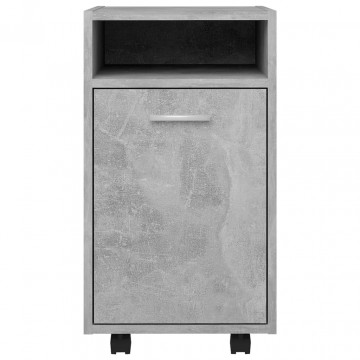 Dulap lateral cu roți, gri beton, 33x38x60 cm, PAL - Img 4
