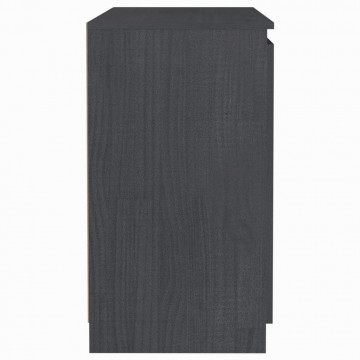 Dulap lateral, gri, 60x36x65 cm, lemn masiv de pin - Img 5