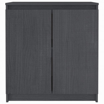 Dulap lateral, gri, 60x36x65 cm, lemn masiv de pin - Img 8