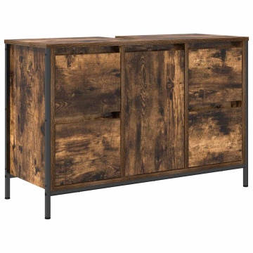 Dulap lavoar cu sertare stejar afumat 90x34,5x60 cm - Img 2