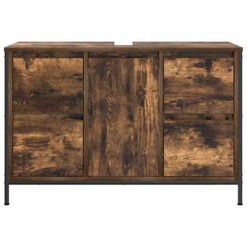 Dulap lavoar cu sertare stejar afumat 90x34,5x60 cm - Img 5