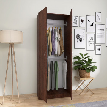 Dulap Mirco cu Bara Haine 200x80x50 cm, Culoare Wenge, Material PAL 18mm - Img 5