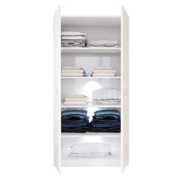 Dulap MIRCO cu rafturi, 200x60x50cm, Culoare Alb, Pal 18mm - Img 4