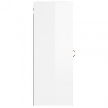 Dulap montat pe perete, alb extralucios, 34,5x34x90 cm - Img 7