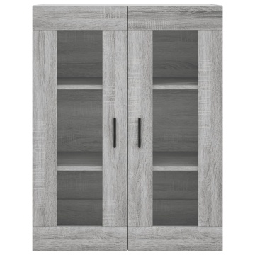 Dulap montat pe perete, gri sonoma, 69,5x34x90 cm - Img 6
