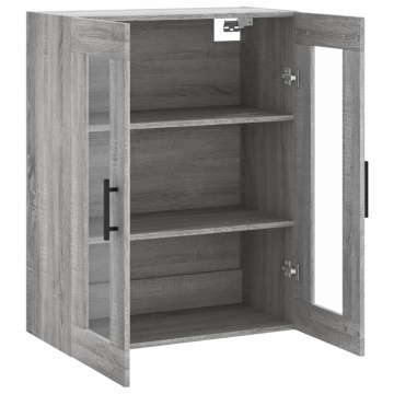 Dulap montat pe perete, gri sonoma, 69,5x34x90 cm - Img 5