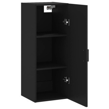 Dulap montat pe perete, negru, 34,5x34x90 cm - Img 5