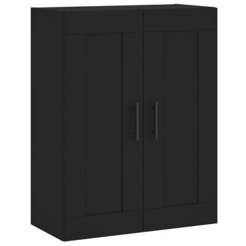 Dulap montat pe perete, negru, 69,5x34x90 cm, lemn prelucrat - Img 2