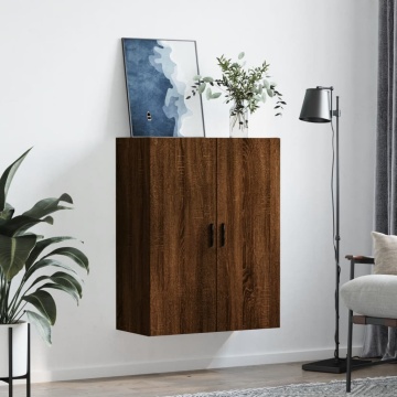 Dulap montat pe perete, stejar maro, 69,5x34x90 cm - Img 3