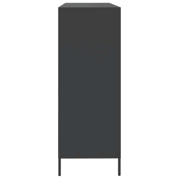 Dulap, negru, 135x39x103,5 cm, oțel laminat la rece - Img 5