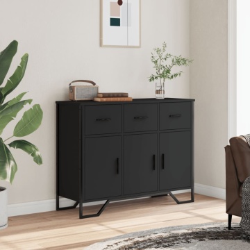 Dulap, negru, 97x32,5x74,5 cm, lemn prelucrat - Img 3