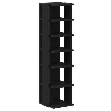 Dulap pantofi, stejar negru, 25x27x102 cm, lemn prelucrat - Img 2