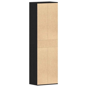 Dulap Pantofi Stejar Negru 54x34x183 cm Lemn prelucrat - Img 6
